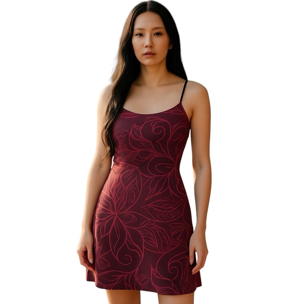 ATHLETA DARK ACADEMIA PINK BROWN SWIM DRESS COVERUP S
